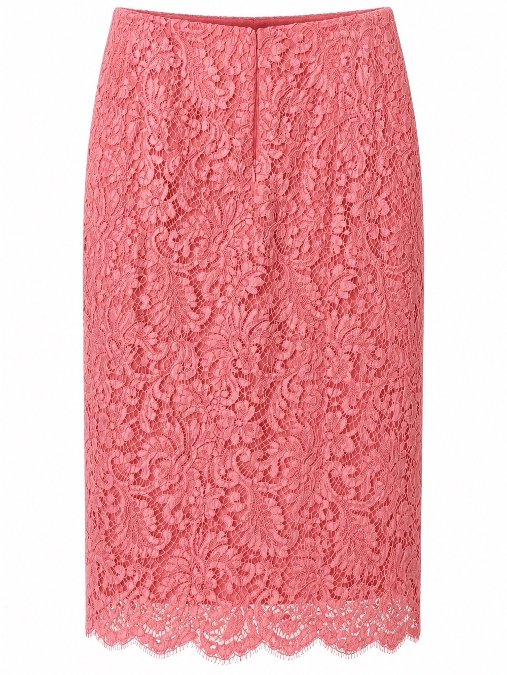 Oscar de la Renta Coral Lace Midi Skirt